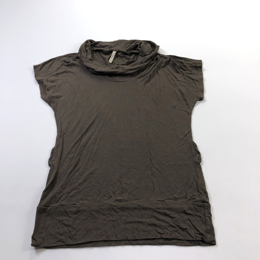 Bella D Small? Cowl Neck Pullover Top Blouse Brown